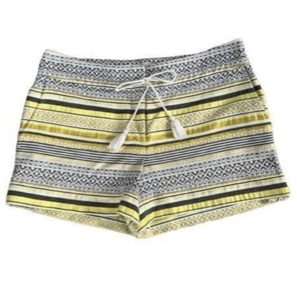 Loft Yellow Stripe Riviera Midrise Shorts Size 6 - Picture 1 of 4